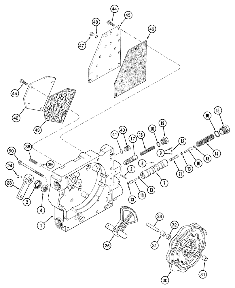 Схема запчастей Case IH 7210 - (6-028) - TRANSMISSION CONTROL VALVE ASSEMBLY, CAM HOUSING SECTION (06) - POWER TRAIN