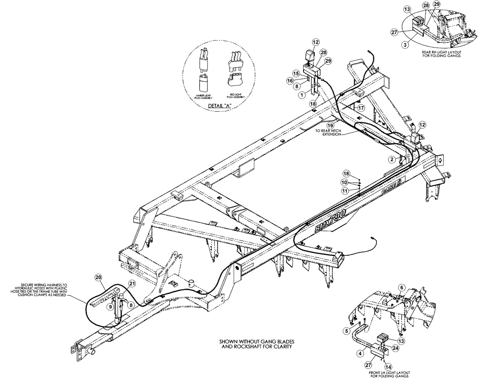 Схема запчастей Case IH RMX790 - (55.404.02) - WARNING AND TAILIGHT KIT FOLDING (04) - ELECTRICAL SYSTEMS