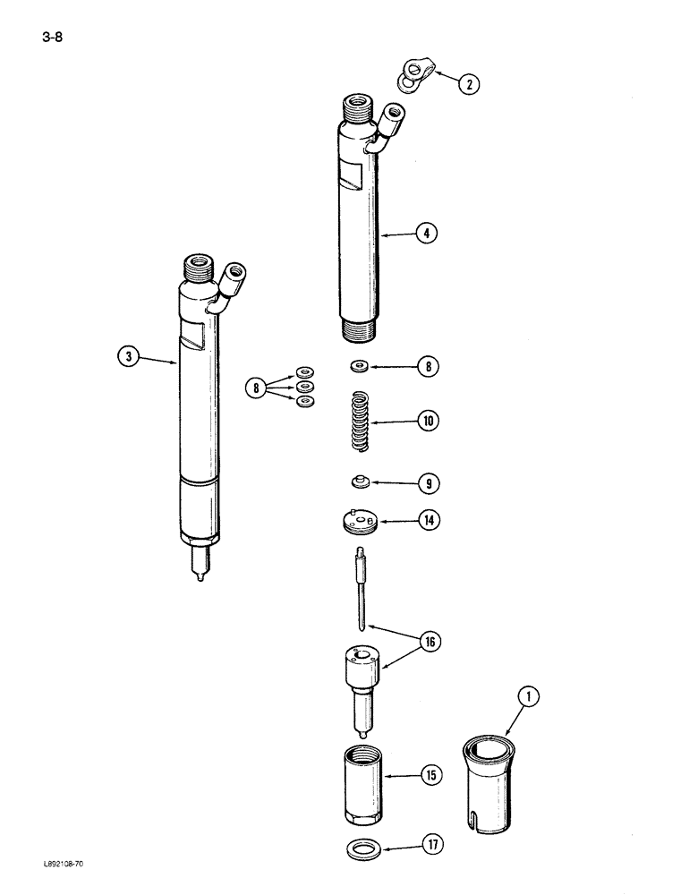 Схема запчастей Case IH 1680 - (3-008) - FUEL INJECTION NOZZLE, 6TA-830 ENGINE (02) - FUEL SYSTEM
