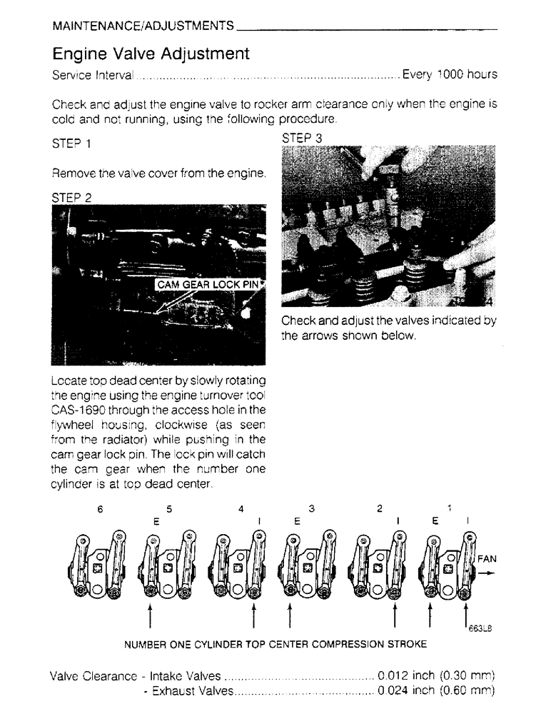 Схема запчастей Case IH 6830T - (1-36) - MAINTENANCE, ADJUSTMENTS, ENGINE VALVE ADJUSTMENT 