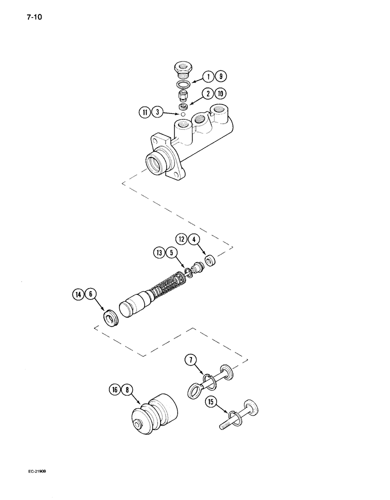 Схема запчастей Case IH 995 - (7-10) - BRAKE MASTER CYLINDER (07) - BRAKES
