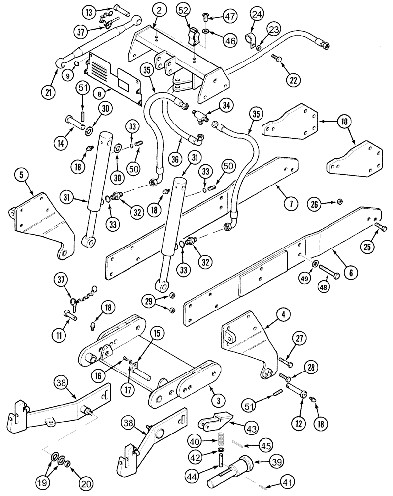 Схема запчастей Case IH CX60 - (09-63) - HITCH - 3 POINT FRONT (09) - CHASSIS/ATTACHMENTS