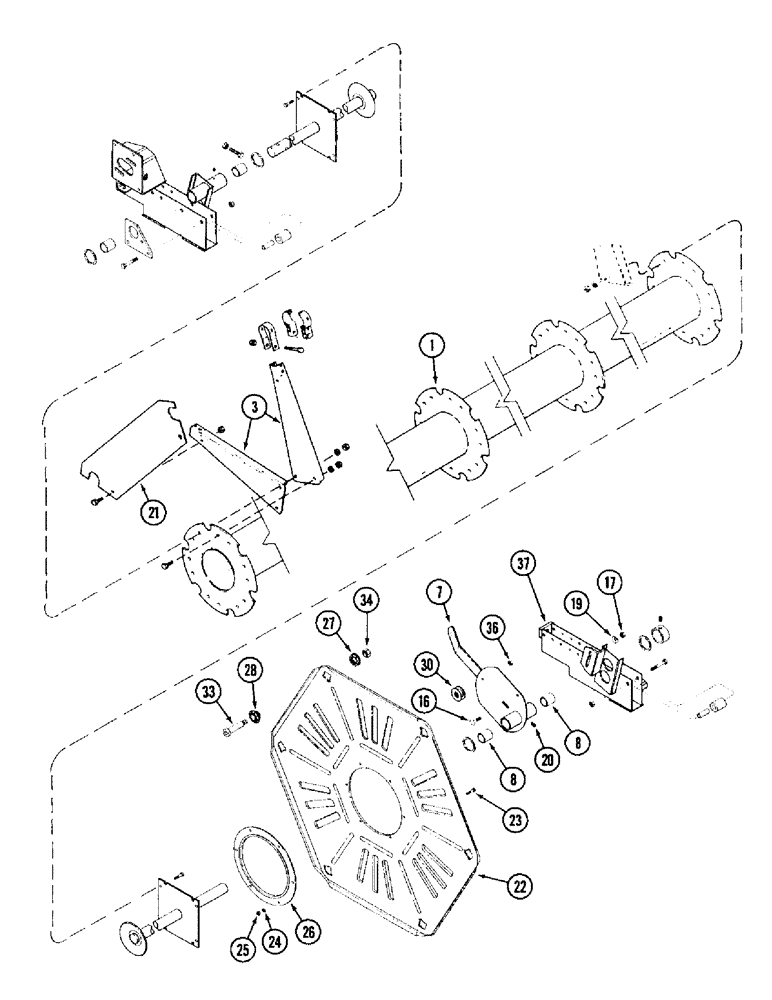 Схема запчастей Case IH 1010 - (9A-18) - 6 BAT REEL, PLASTIC TINES, 15.0, 17.5 AND 20.0 FOOT HEADER (58) - ATTACHMENTS/HEADERS
