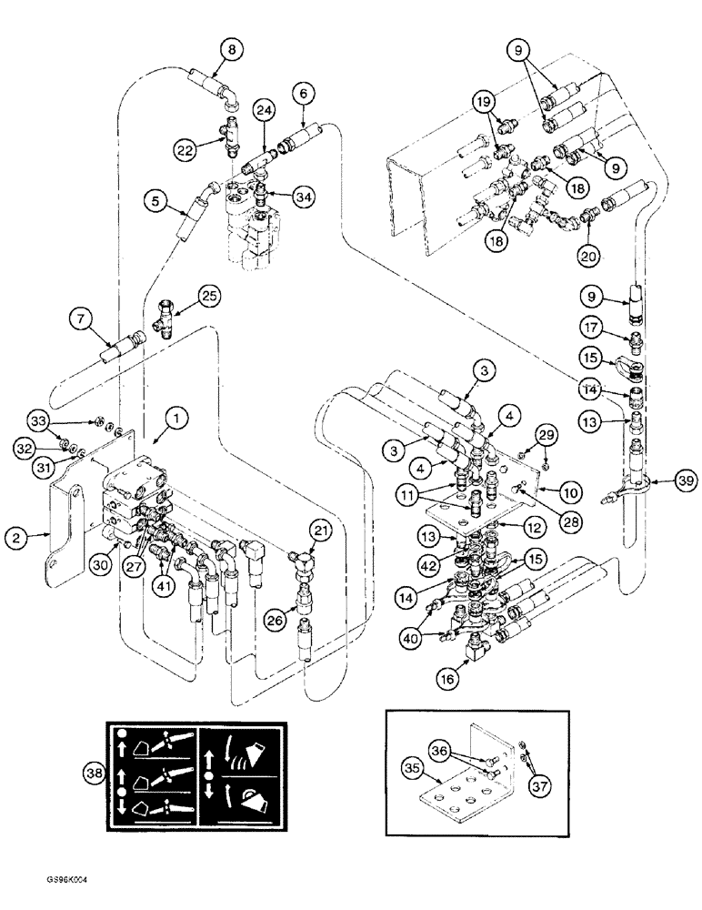 Схема запчастей Case IH 890 - (8-10) - HYDRAULIC CONTROLS, EXTERNAL VALVE, TWO FUNCTION (08) - HYDRAULICS