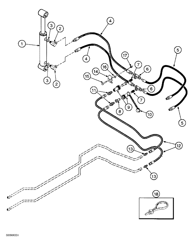 Схема запчастей Case IH 890 - (8-04) - GRAPPLE HYDRAULICS (08) - HYDRAULICS