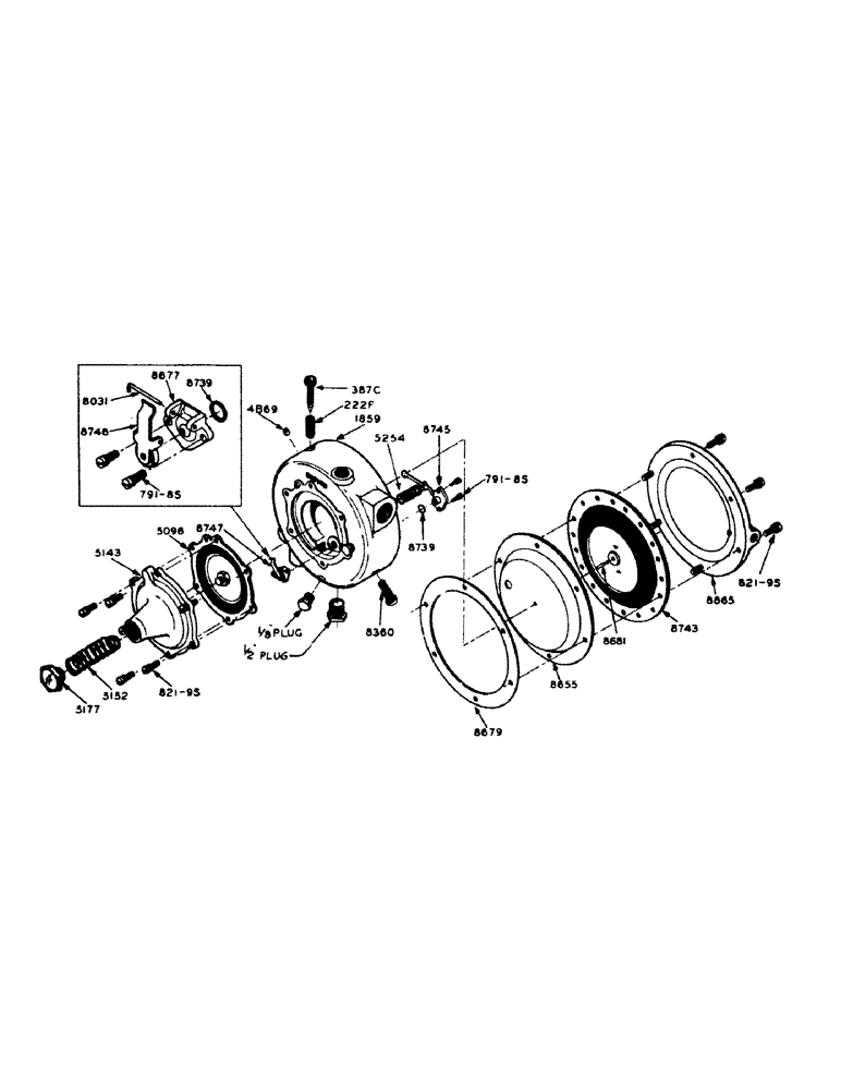 Схема запчастей Case IH 700 - (033) - POWRDYNE GAS ENGINE, A8509 REGULATOR PARTS (02) - ENGINE
