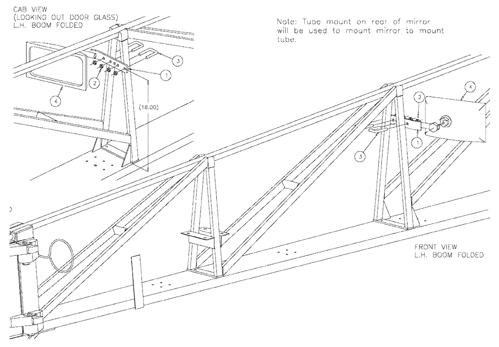 Схема запчастей Case IH TITAN 3520 - (10-015) - MIRROR GROUP, SPRAY BOOM Options