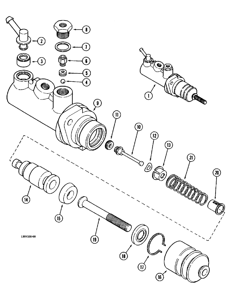Схема запчастей Case IH 1670 - (7-16) - MASTER BRAKE CYLINDER (5.1) - BRAKES