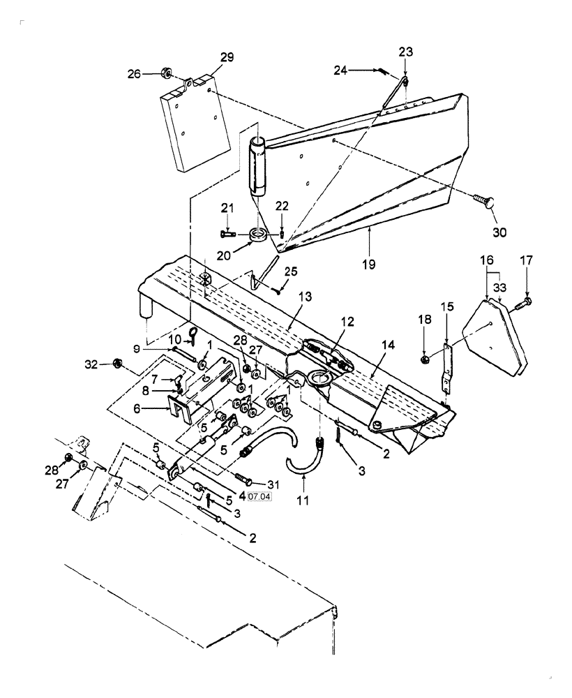 Схема запчастей Case IH DC101F - (12.04) - TRAIL FRAME, CENTER (12) - MAIN FRAME