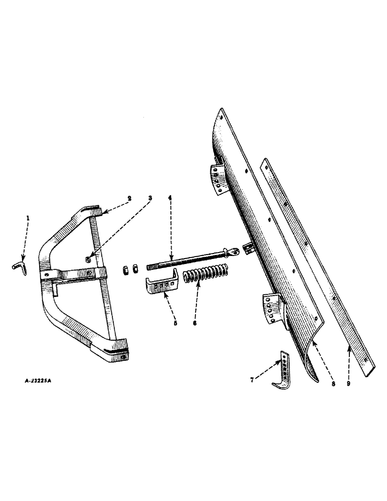 Схема запчастей Case IH L-54 - (F-4) - BLADE AND RELIEF SPRING - L-54 LEVELING AND GRADER BLADE 