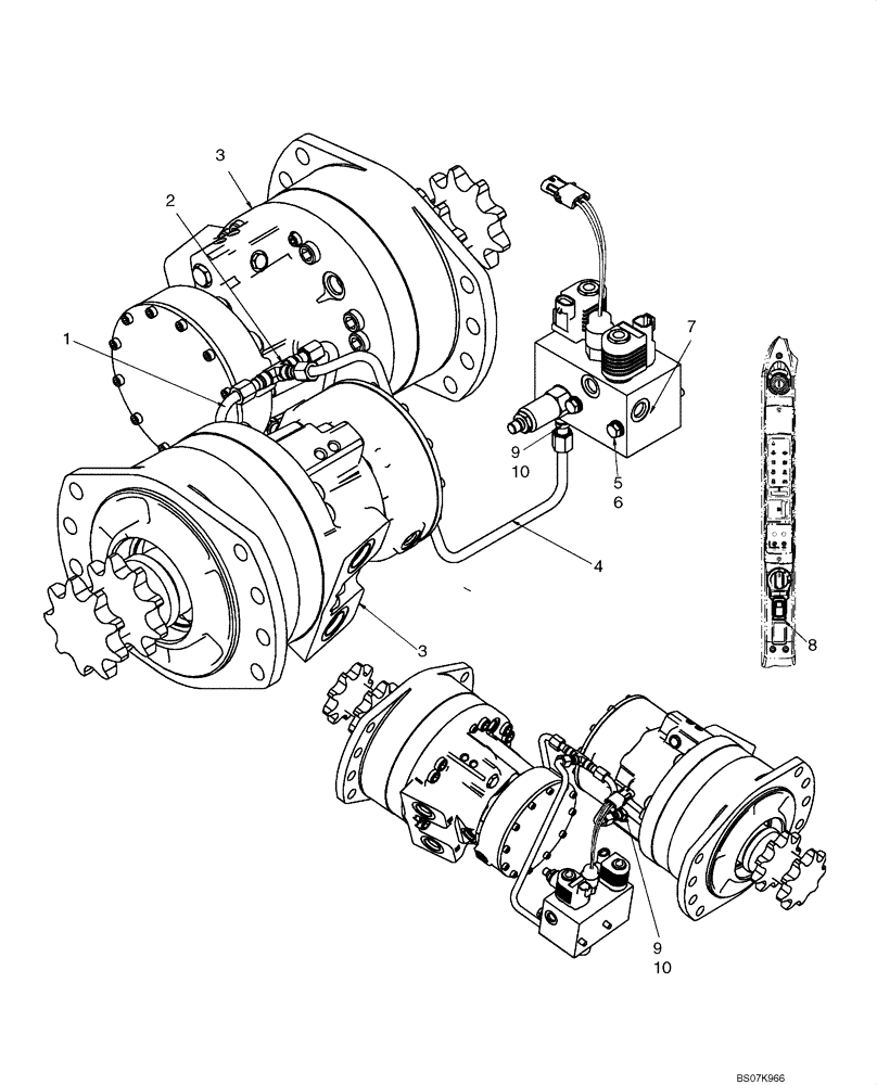 Схема запчастей Case IH 430 - (06-12) - HYDROSTATICS - TWO SPEED, DRIVE MOTORS (MECHANICAL CONTROL) (06) - POWER TRAIN