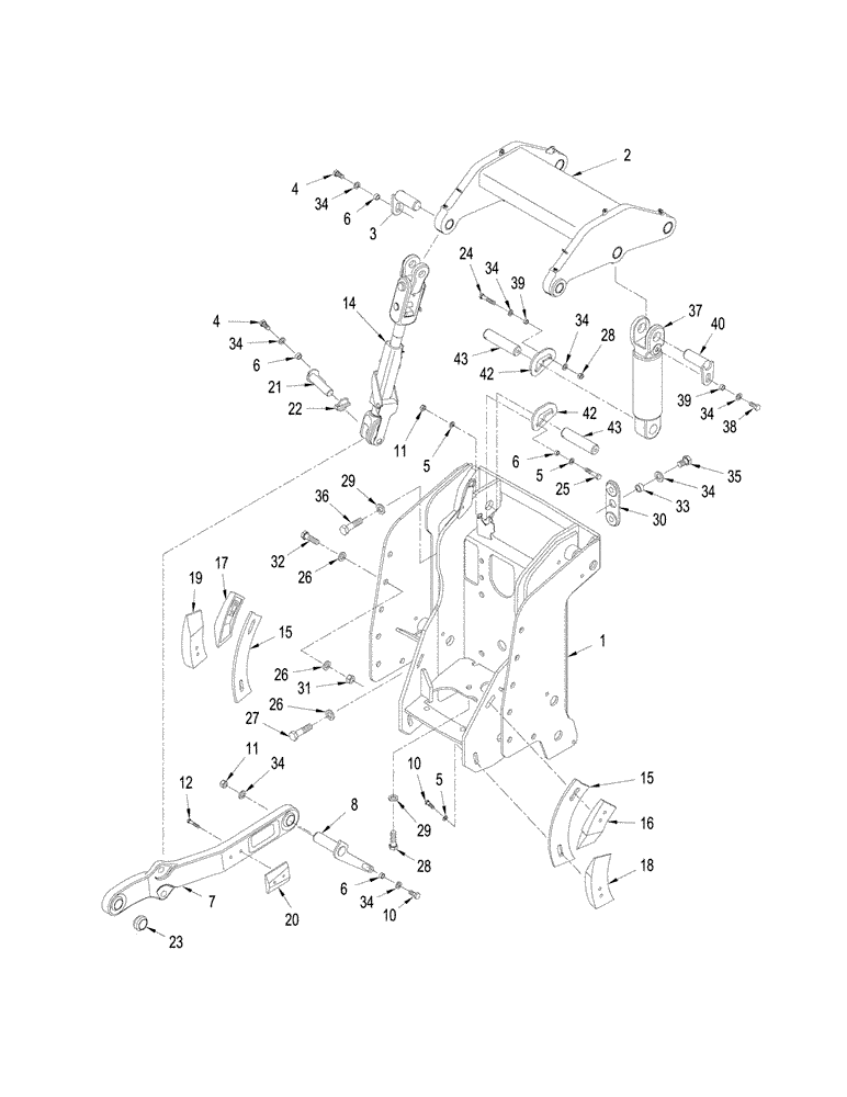 Схема запчастей Case IH STEIGER 435 - (09-01) - THREE POINT HITCH (09) - CHASSIS