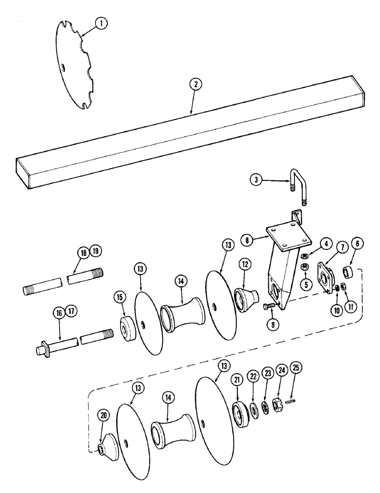 Схема запчастей Case IH RP - (152) - REAR GANG - 10-1/2 INCH (266.7 MM) SPACING, 16 FOOT (4.9 M) CUT 
