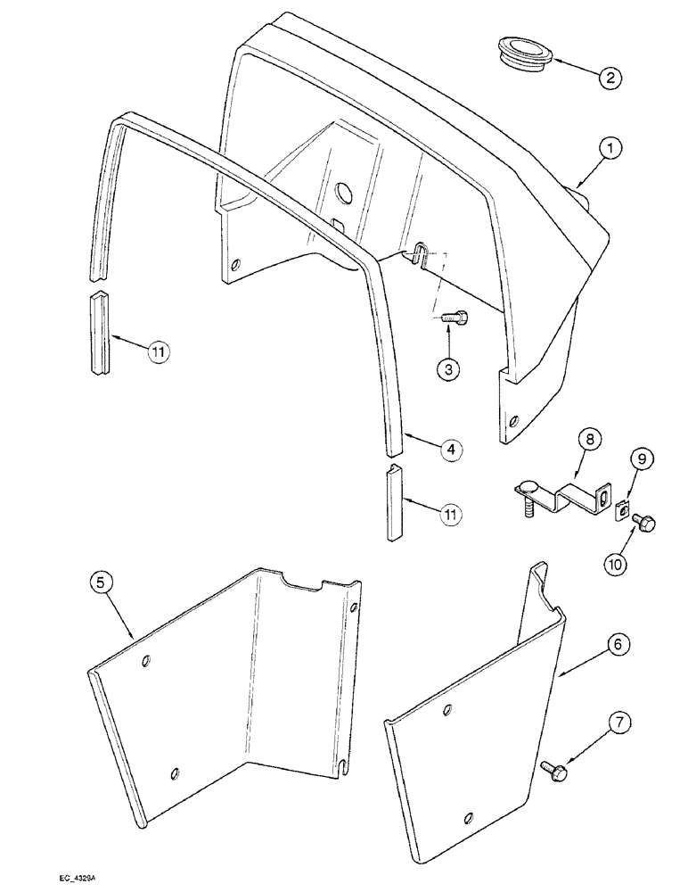 Схема запчастей Case IH 4230 - (9-012) - INSTRUMENT HOUSING, TRACTOR WITHOUT CAB (09) - CHASSIS/ATTACHMENTS