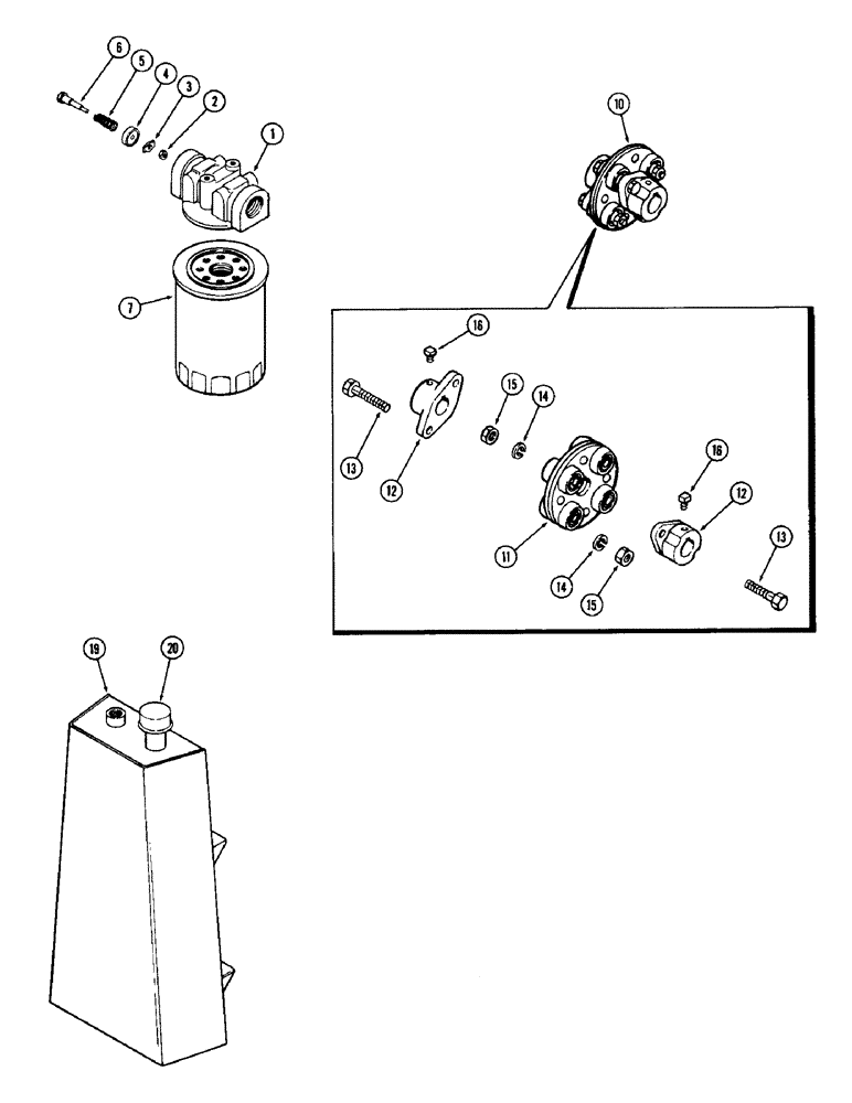 Схема запчастей Case IH 65 - (50) - HYDRAULIC FILTER, COUPLER ASSEMBLY, 990 AND 995 TRACTORS (35) - HYDRAULIC SYSTEMS