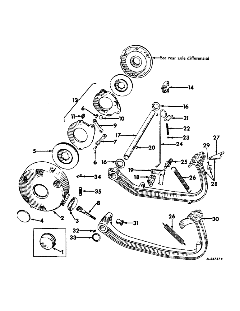 Схема запчастей Case IH 2504 - (211) - BRAKES, BRAKES, BRAKE LOCK AND CONNECTIONS, INTERNATIONAL TRACTORS (5.1) - BRAKES