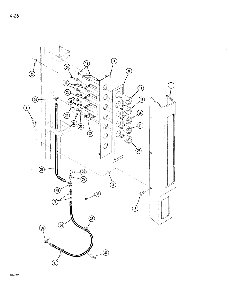 Схема запчастей Case IH 9230 - (4-028) - GAUGE PANEL (04) - ELECTRICAL SYSTEMS