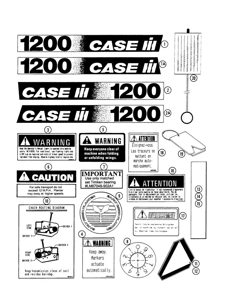 Схема запчастей Case IH 1200 - (E.60.A[02]) - DECALS / TOOLS E - Body and Structure