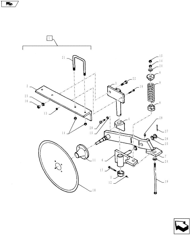 Схема запчастей Case IH COULTER CHAMP - (75.200.04) - SPRING LOADED COLTER ASSY (75) - SOIL PREPARATION