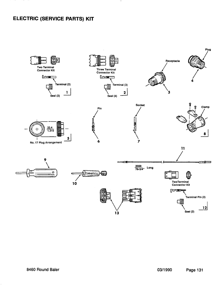 Схема запчастей Case IH 8460 - (131) - ELECTRIC, SERVICE PARTS, KIT (06) - ELECTRICAL
