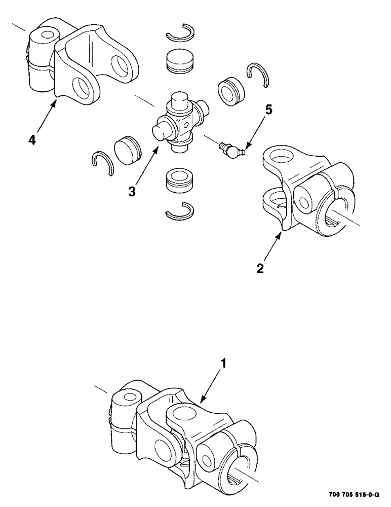 Схема запчастей Case IH 8315 - (5-14) - U-JOINT ASSEMBLY, 700705515 U-JOINT ASSEMBLY COMPLETE (09) - CHASSIS
