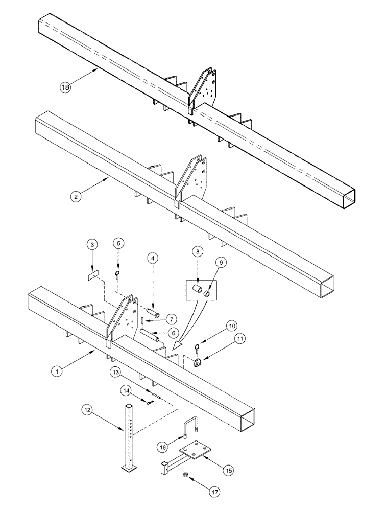 Схема запчастей Case IH 1200 - (F.10.G[01]) - MAIN FRAME, RIGID MOUNTED F - Frame Positioning