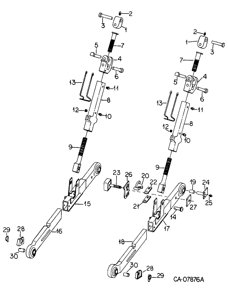 Схема запчастей Case IH 3488 - (09-17) - FRAME, THREE POINT HITCH, CATEGORY III, TELESCOPING LOWER LINKS (12) - FRAME