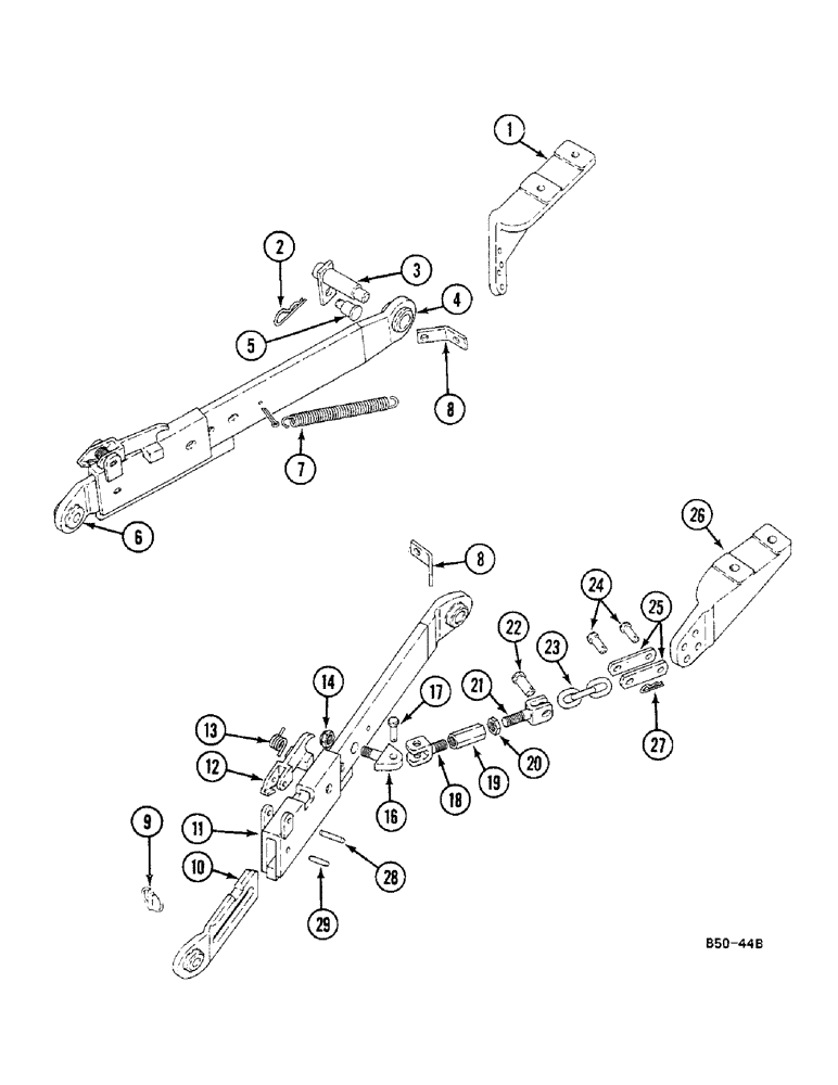 Схема запчастей Case IH 685 - (9-794) - LOWER LINKS-3 POINT HITCH,33" TELESCOPIC, VERSION W/ OUTSIDE CHECK CHAINS,VERSION W/TELESCOPIC LINKS (09) - CHASSIS/ATTACHMENTS