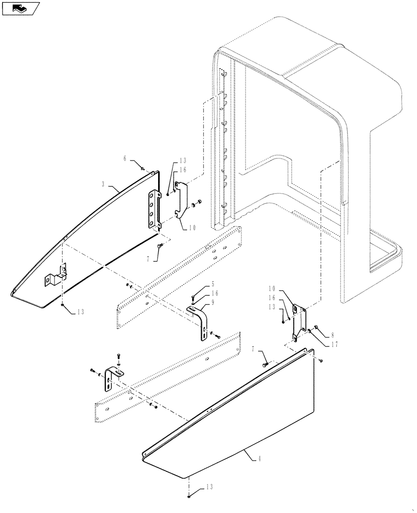 Схема запчастей Case IH 4420 - (04-020) - HOOD MOUNT GROUP, ENGINE, SIDE Suspension & Frame