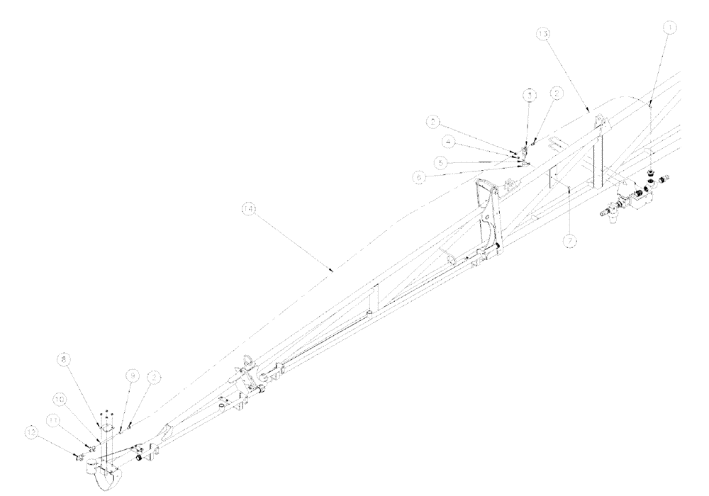 Схема запчастей Case IH SPX4260 - (11-007) - NOZZLE GROUP, LEFT BOOM 90 Options