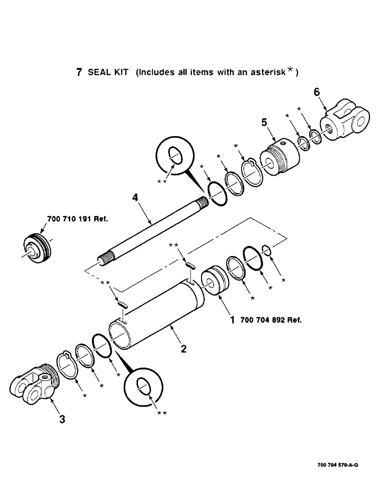 Схема запчастей Case IH 8350 - (8-10) - HYD. CYL. ASSY, 700704570 COMPLETE, SN CFH00065001 THRU CFH0007092, 2-1/2" DIA X 8" STROKE (08) - HYDRAULICS