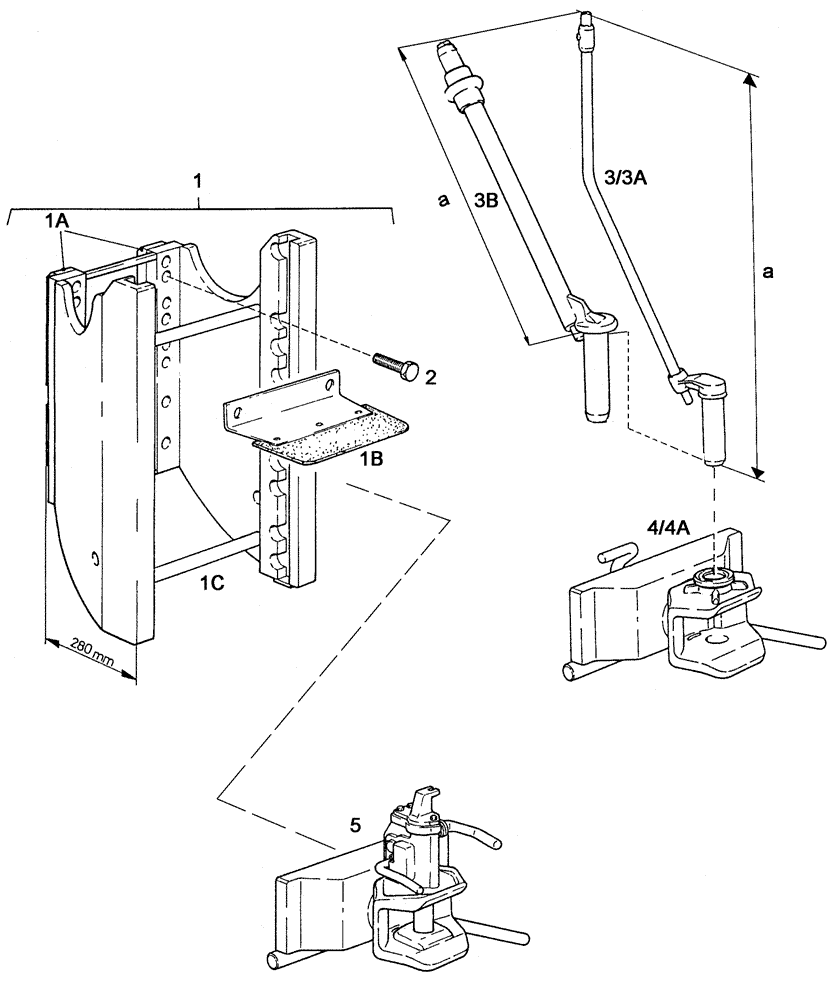 Схема запчастей Case IH C55 - (09C-07[01]) - TRAILER SUPPORT, TRAILER COUPLING / ----> ..... (09) - CHASSIS/ATTACHMENTS