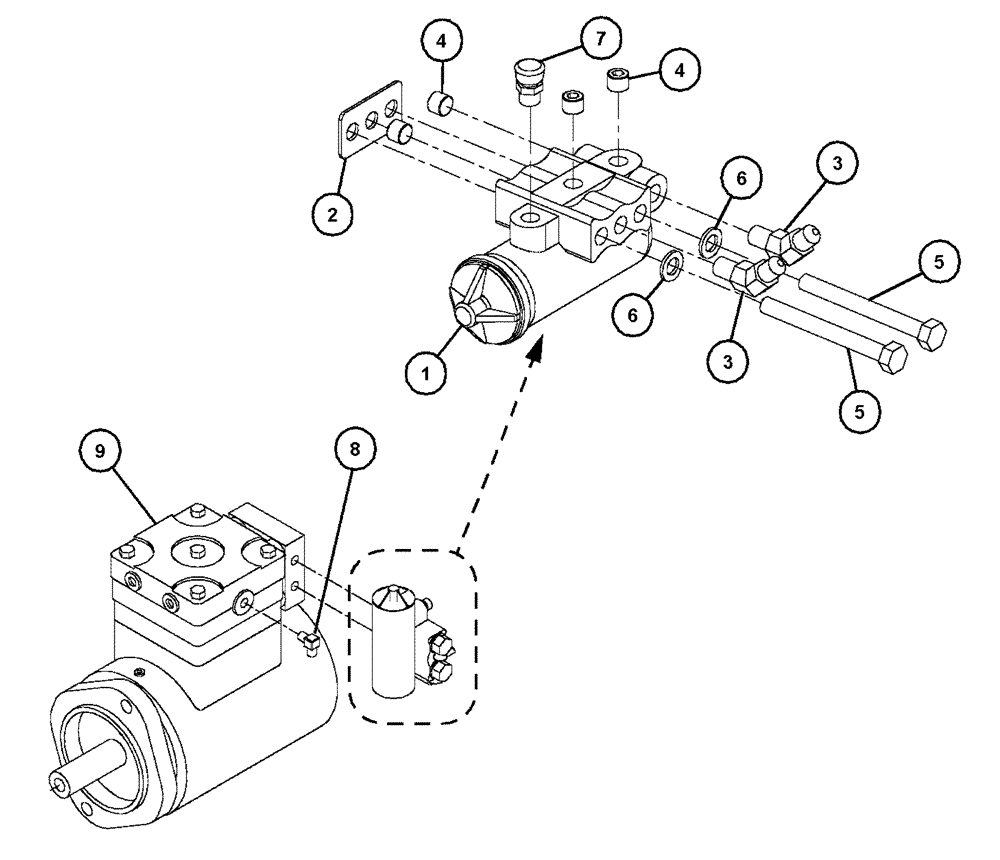 Схема запчастей Case IH FLX4330 - (07-004) - AIR COMPRESSOR GROUP (FLX 4300 JD6081 ENGINE) Pneumatics