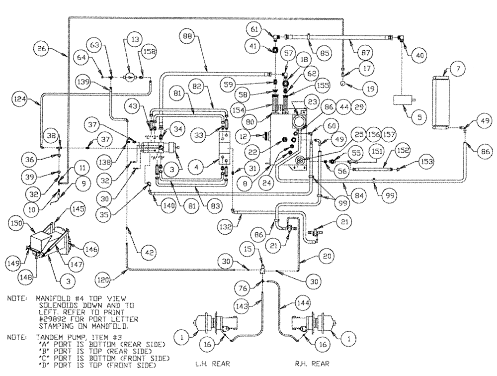 Схема запчастей Case IH PATRIOT II - (06-004) - HYDRAULIC PLUMBING - HYDROSTATIC PUMP Hydraulic Plumbing