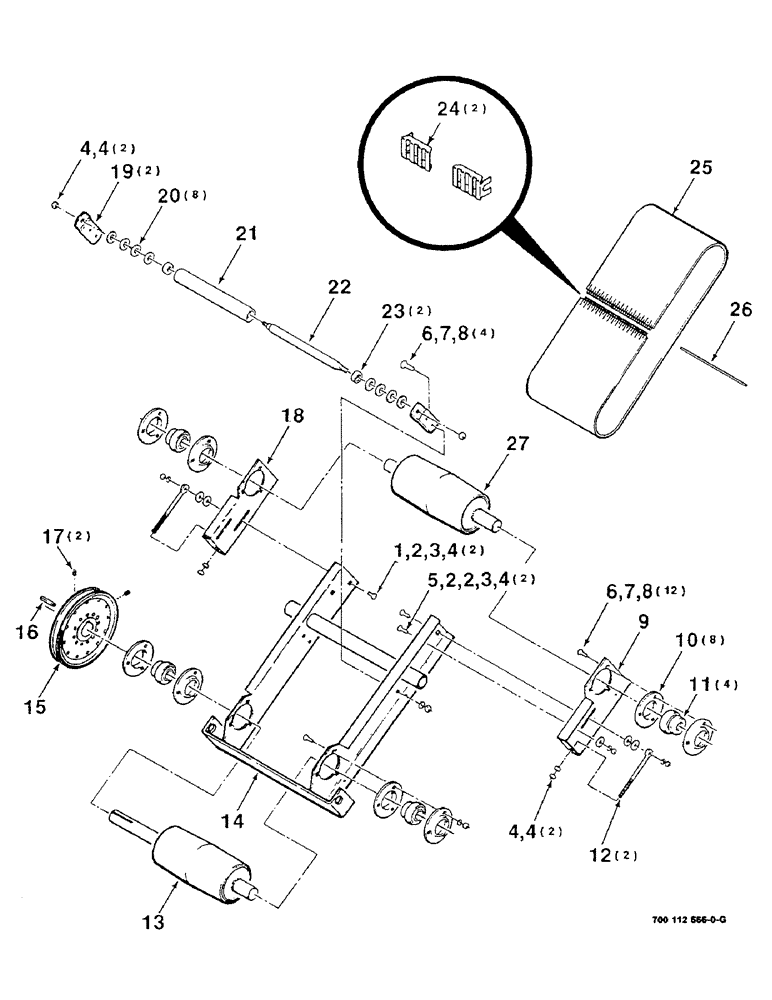 Схема запчастей Case IH 8530 - (9-38) - BALE THROWER CHUTE ASSEMBLY - LOWER Decals & Attachments