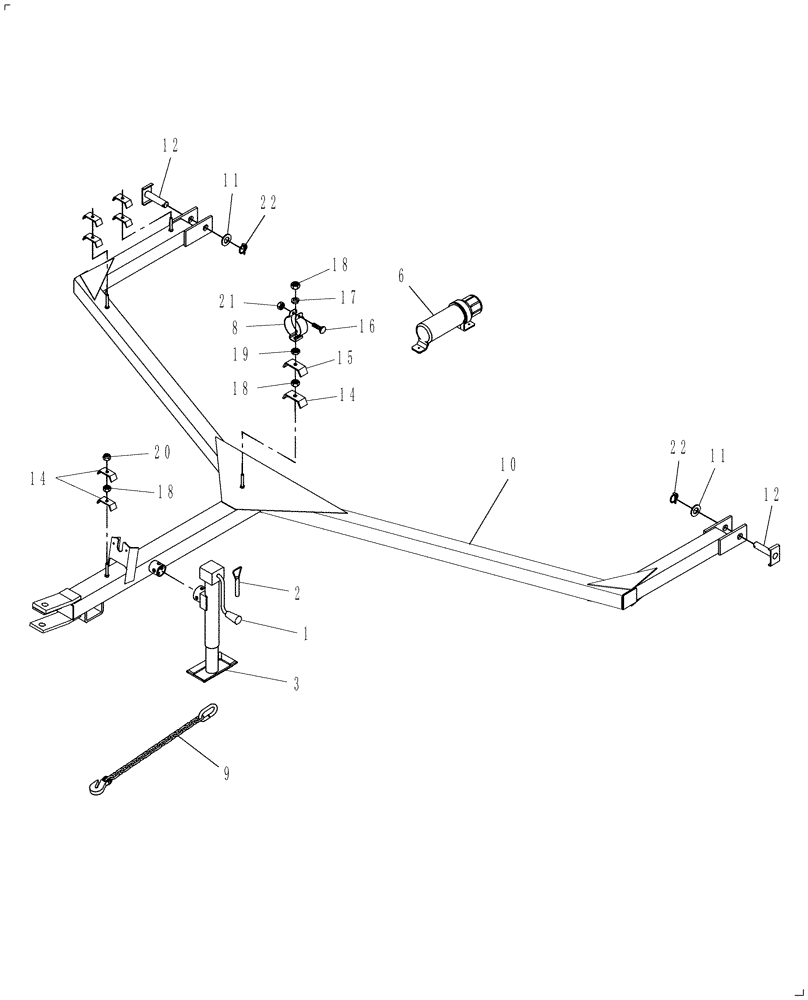 Схема запчастей Case IH CM109 - (39.110.01) - TONGUE (39) - FRAMES AND BALLASTING