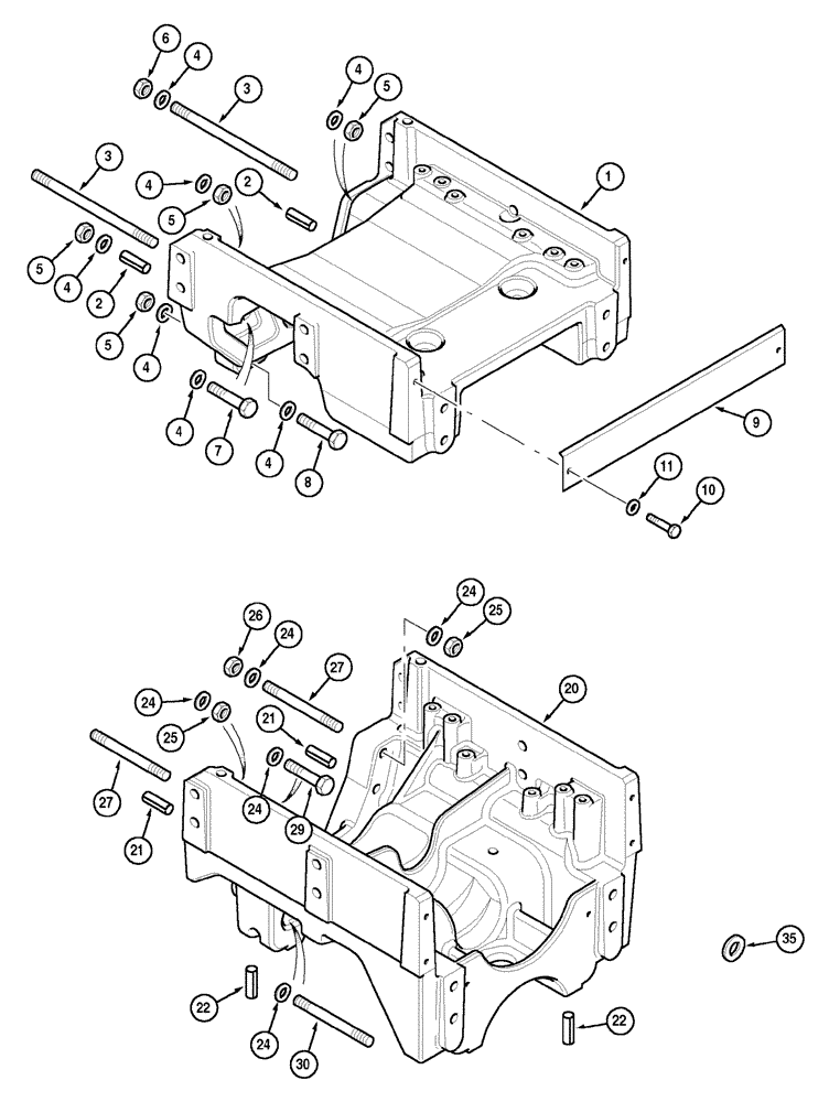 Схема запчастей Case IH C70 - (09-04) - FRONT BOLSTER (09) - CHASSIS/ATTACHMENTS