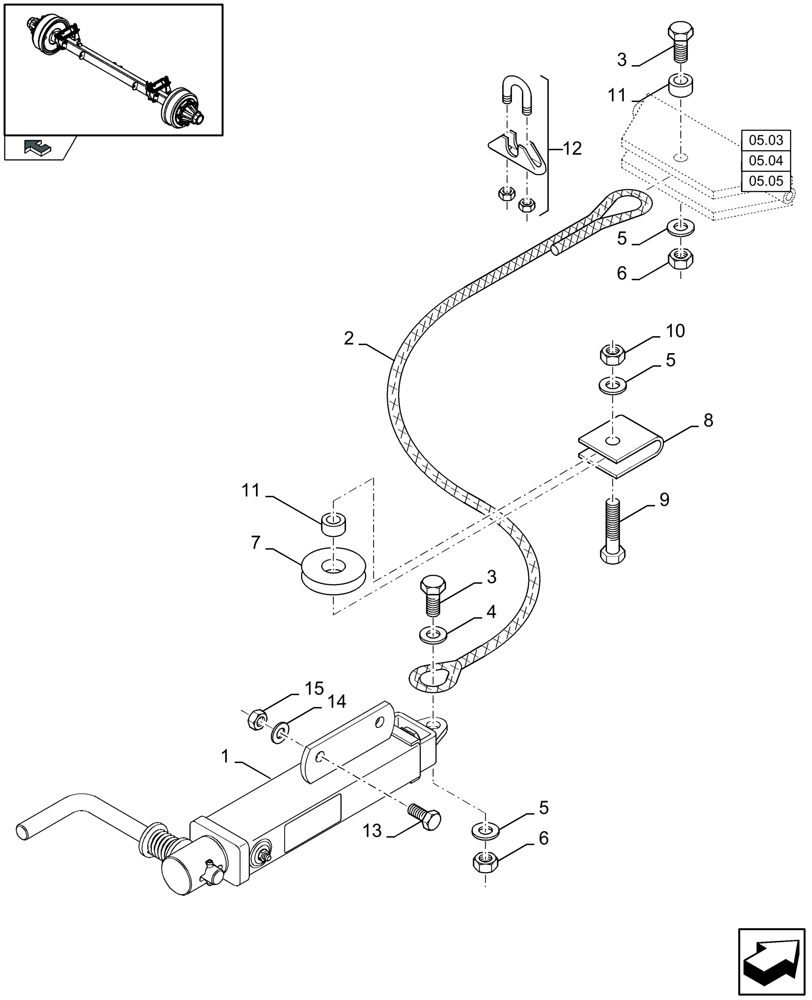 Схема запчастей Case IH LB433R - (05.19[01]) - PARKING BRAKES - SINGLE AXLE (05) - AXLE