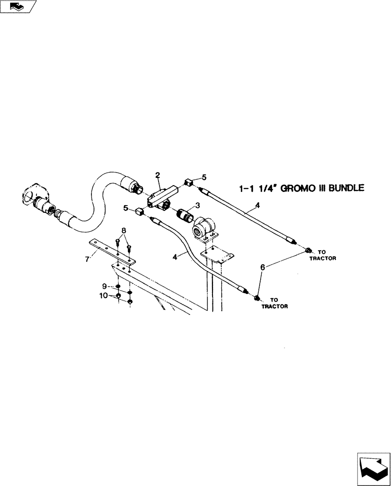 Схема запчастей Case IH 3200 - (35.100.03) - 1-1/4 GROMO III BUNDLE (35) - HYDRAULIC SYSTEMS