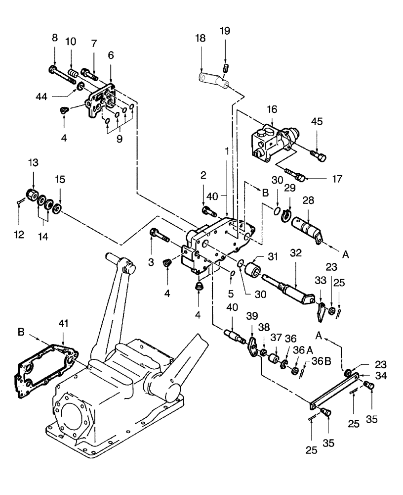 Схема запчастей Case IH DX35 - (07.03) - HYD CONTROL VALVE, QUADRANT & L/DRAFT CONTROL (07) - HYDRAULIC SYSTEM
