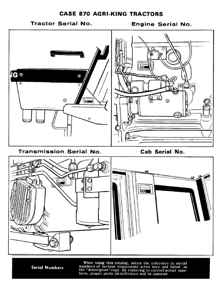 Схема запчастей Case IH 870 - (002) - SERIAL NUMBERS (00) - PICTORIAL INDEX