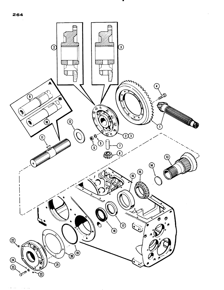 Схема запчастей Case IH 830-SERIES - (264) - DIFFERENTIAL (06) - POWER TRAIN