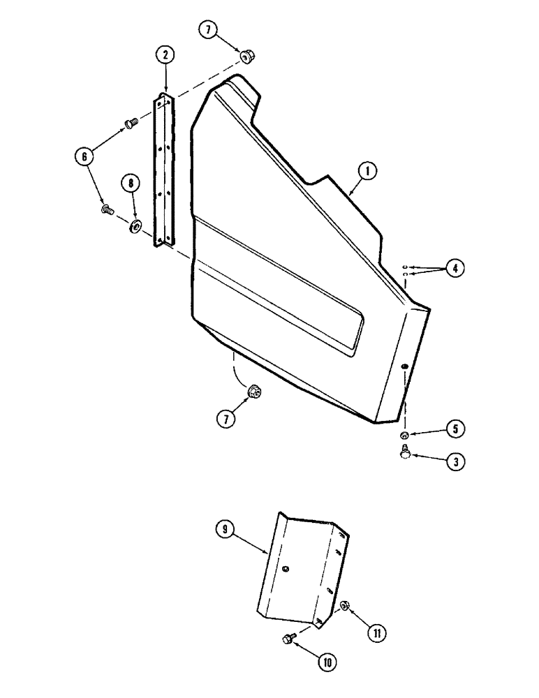 Схема запчастей Case IH 1010 - (9C-12) - AUGER DRIVE SHIELD AND SUPPORTS (58) - ATTACHMENTS/HEADERS