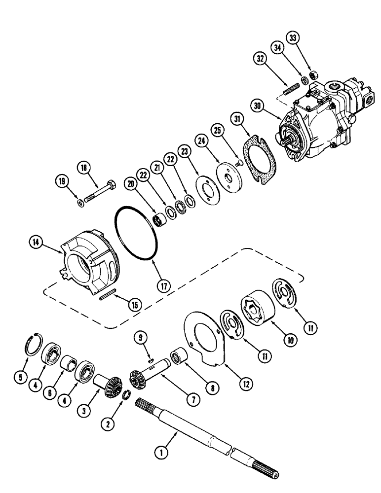 Схема запчастей Case IH 1896 - (8-252) - HYDRAULICS, CHARGING PUMP AND DRIVE (08) - HYDRAULICS