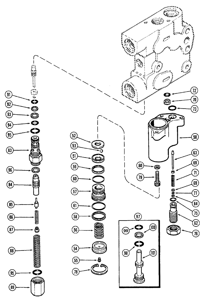 Схема запчастей Case IH 7250 - (8-068) - HYDRAULIC REMOTE VALVE ASSEMBLY, SECOND, THIRD AND FOURTH REMOTE WITH LOAD CHECK (08) - HYDRAULICS