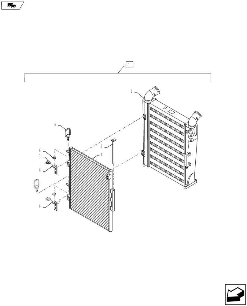 Схема запчастей Case IH PUMA 145 - (10.406.01[02]) - INTERCOOLER AND CONDENSER - BREAKDOWN (10) - ENGINE