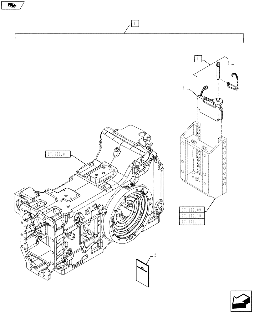 Схема запчастей Case IH PUMA 145 - (88.037.02) - DIA KIT, SLIDER TOW HOOK WITH FIXED COUPLING - 43MM (88) - ACCESSORIES