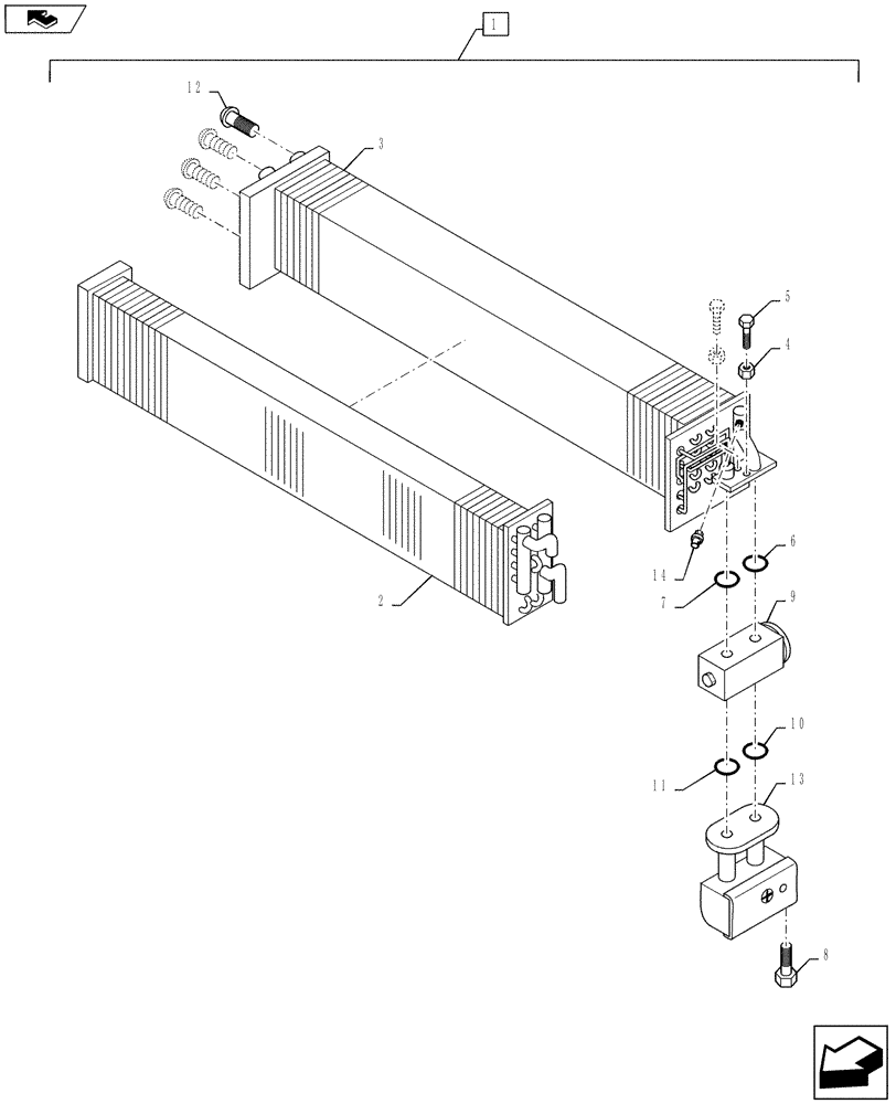 Схема запчастей Case IH PUMA 145 - (50.200.05[01]) - STANDARD AIR CONDITIONING - EVAPORATOR - BREAKDOWN - C9027 (50) - CAB CLIMATE CONTROL