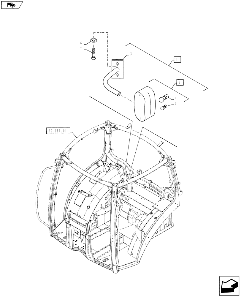 Схема запчастей Case IH PUMA 145 - (55.404.13) - VAR - 390007, 336007 - FRONT TURN INDICATORS - ISO (55) - ELECTRICAL SYSTEMS