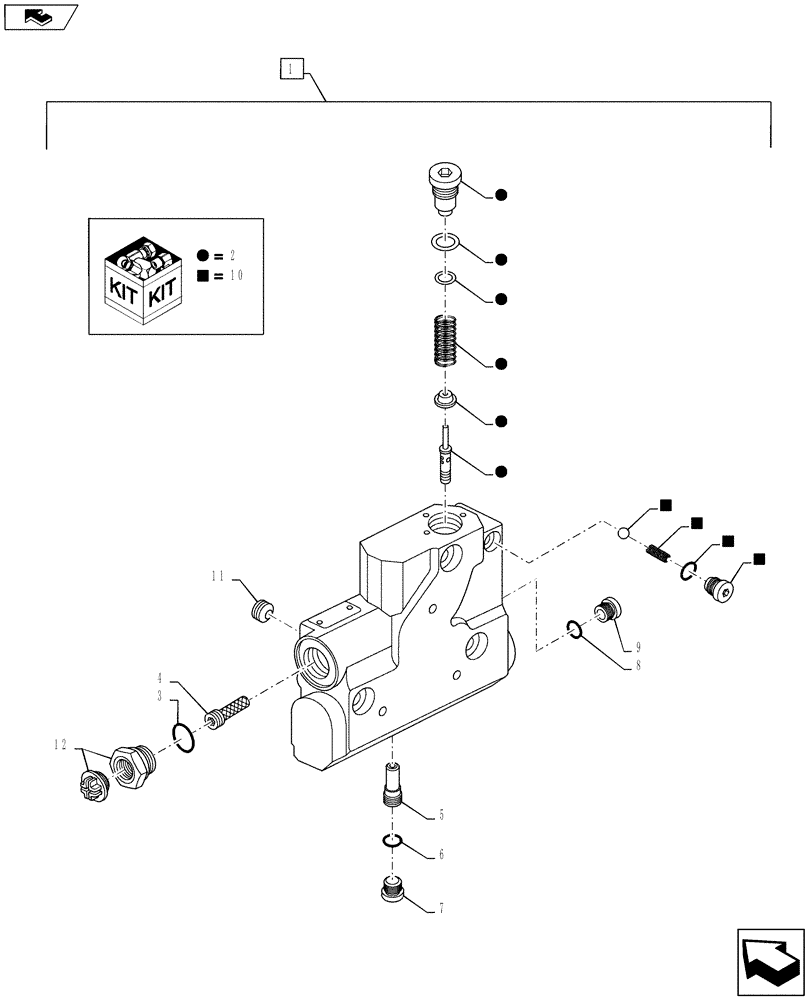 Схема запчастей Case IH PUMA 130 - (35.204.22) - TOP COVER, EHR CONTROL VALVE (35) - HYDRAULIC SYSTEMS